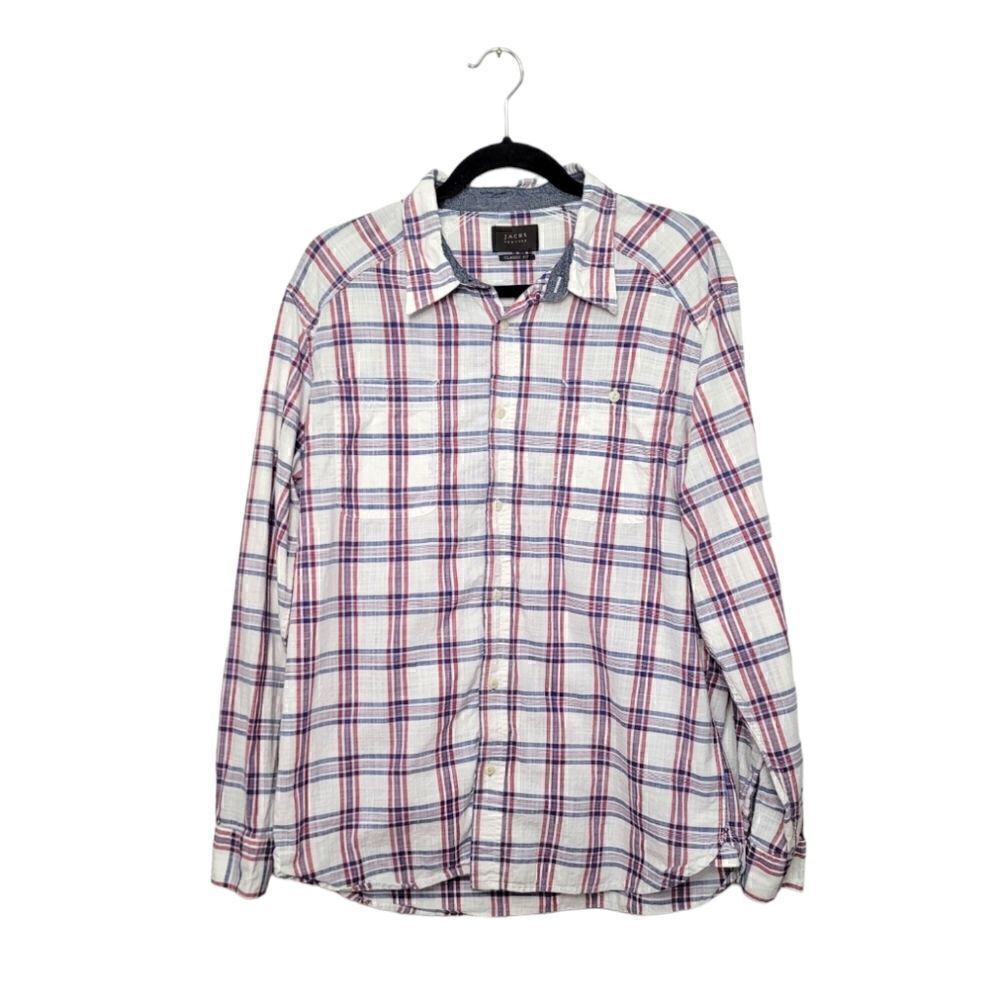 Jachs New York Red & White Plaid Button Down Shirt